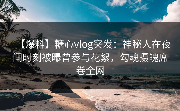 【爆料】糖心vlog突发:神秘人在夜间时刻被曝曾参与花絮,勾魂摄魄席卷全网
